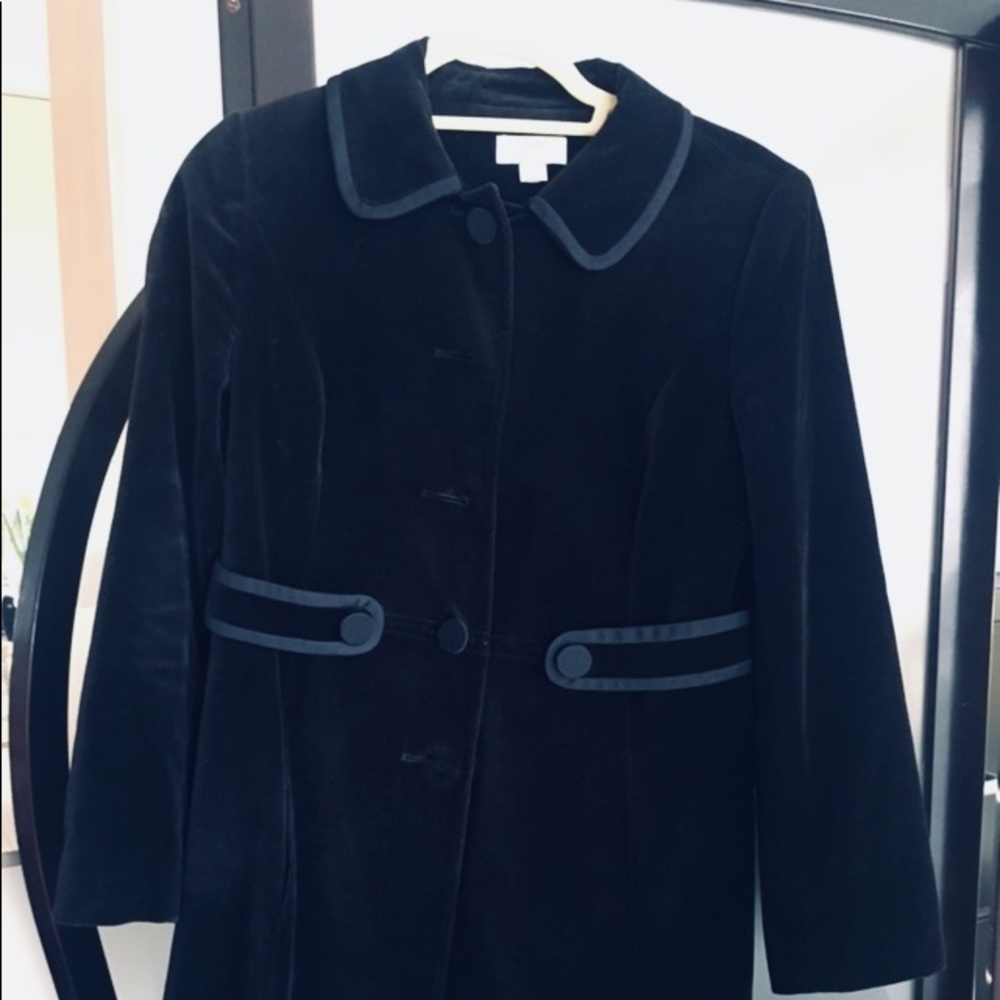 Women Jacket Trench style brushed velvet black